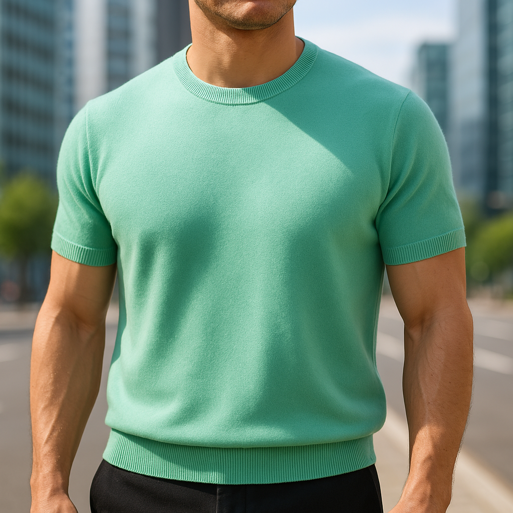 Merino Cashmere T-shirt for Men Green