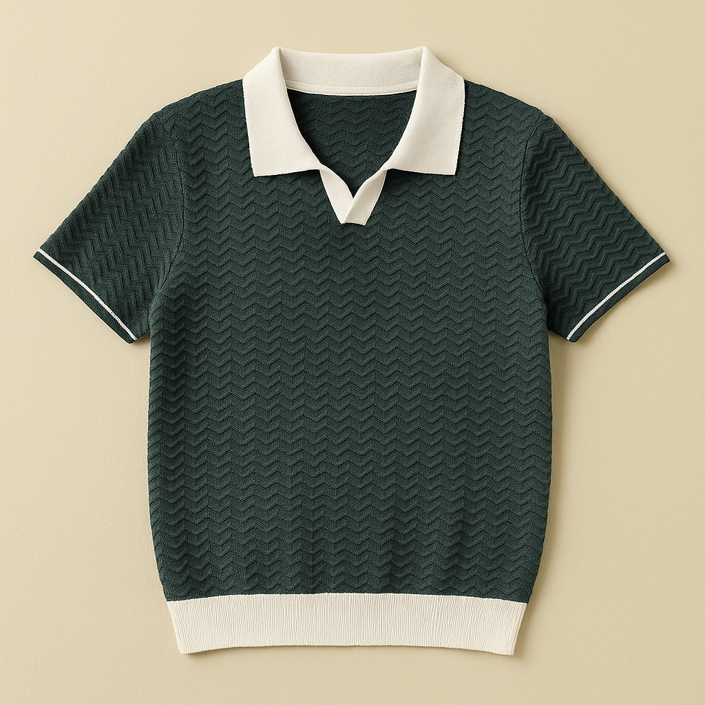 Men's Woven Polo Shirt - Stylish and Comfortable