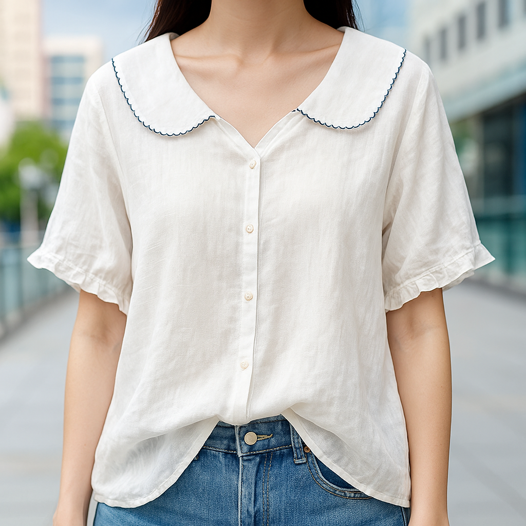Linen Blouse for Women White
