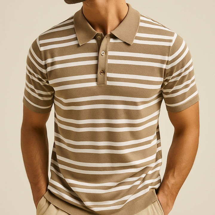 Men's Striped Polo Shirt - Stylish and Comfortable