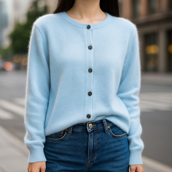 Luxuriously Soft Mink Cashmere Sweater Sky Blue