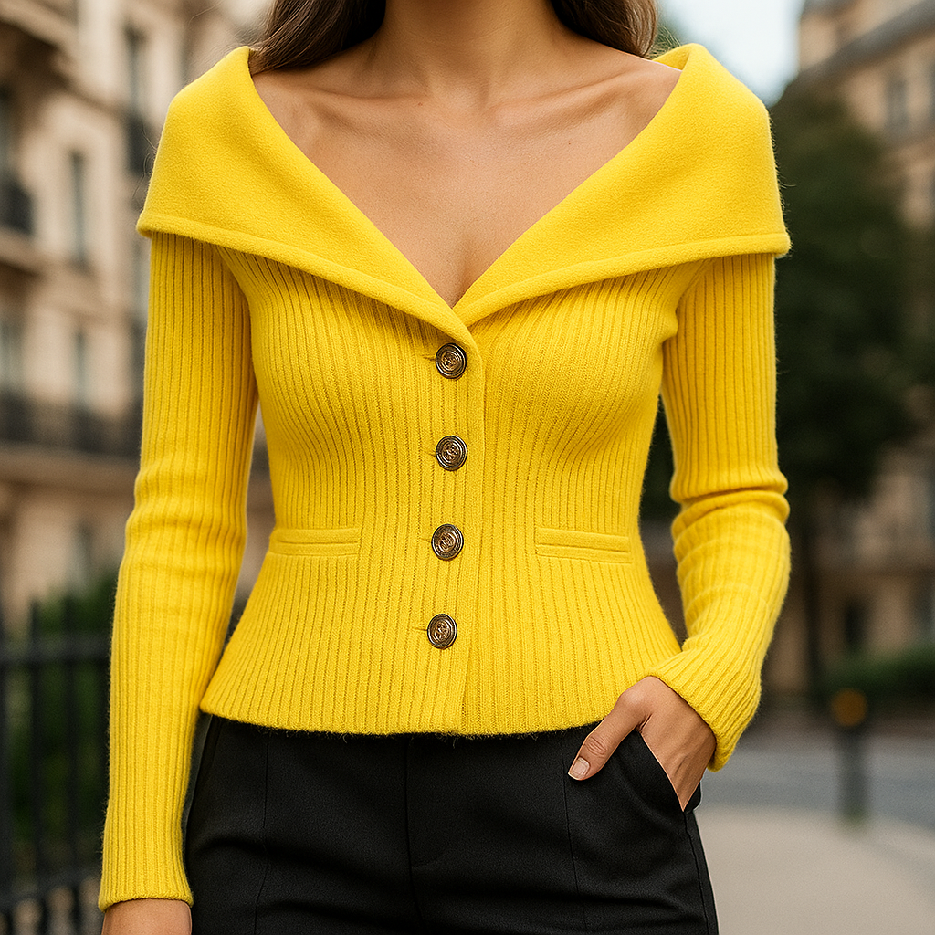 Cozy Chunky Knit Cardigan for Women Yellow