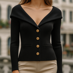 Cozy Chunky Knit Cardigan for Women Black