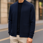 Oversized Knitted Cardigan for Men Navy Blue