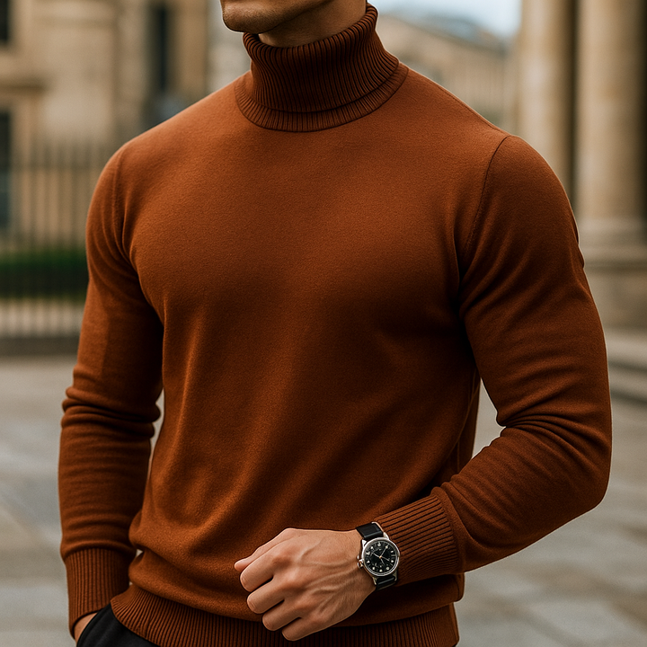 Cozy Knit Turtleneck Sweater -Soft, Warm, Stylish Brown