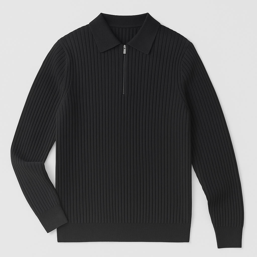 Men's Luxe Zip Sweater Black