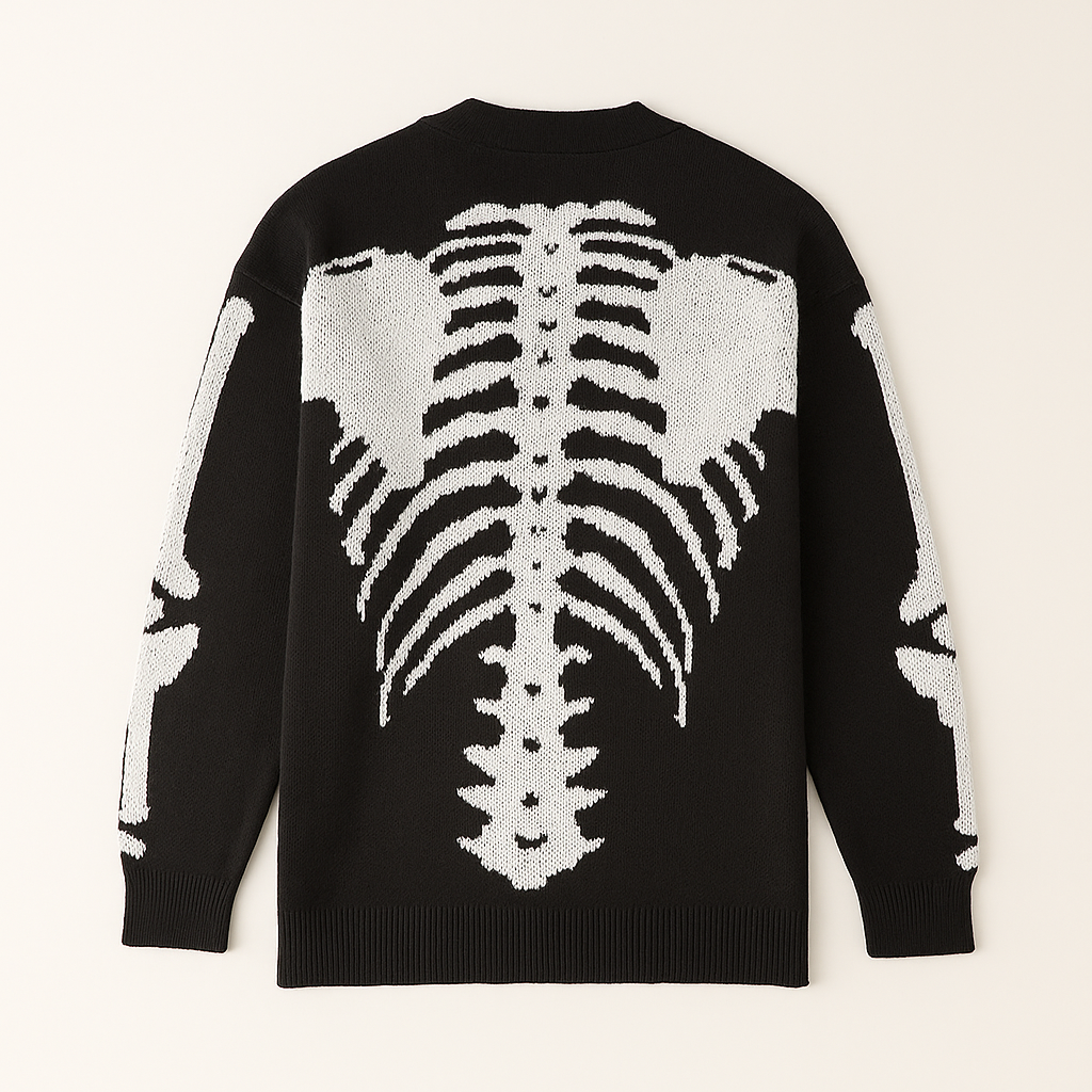 Men's Skeletal Knit Cardigan