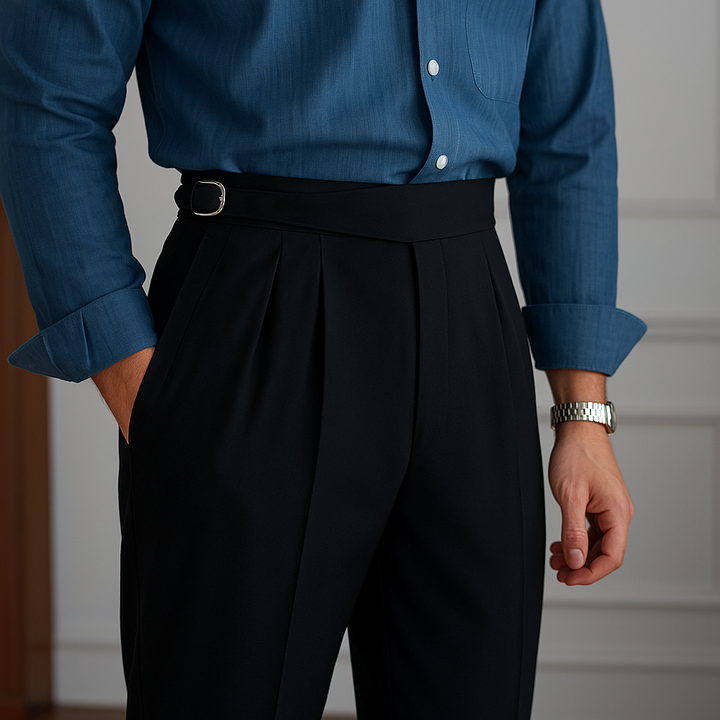 Men's Gurkha Trousers - Stylish & Comfortable Fit Black
