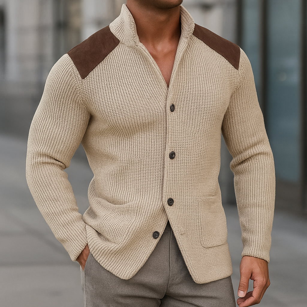Stylish Men's Knitted Blazer Cream