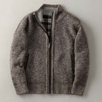 Men's Ashmere Knit Jacket - Stylish & Comfortable Outerwear Dark Brown