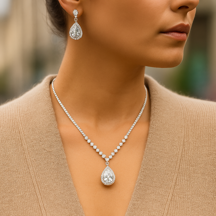 Elegant Valencia Crystal Set Crystal Silver
