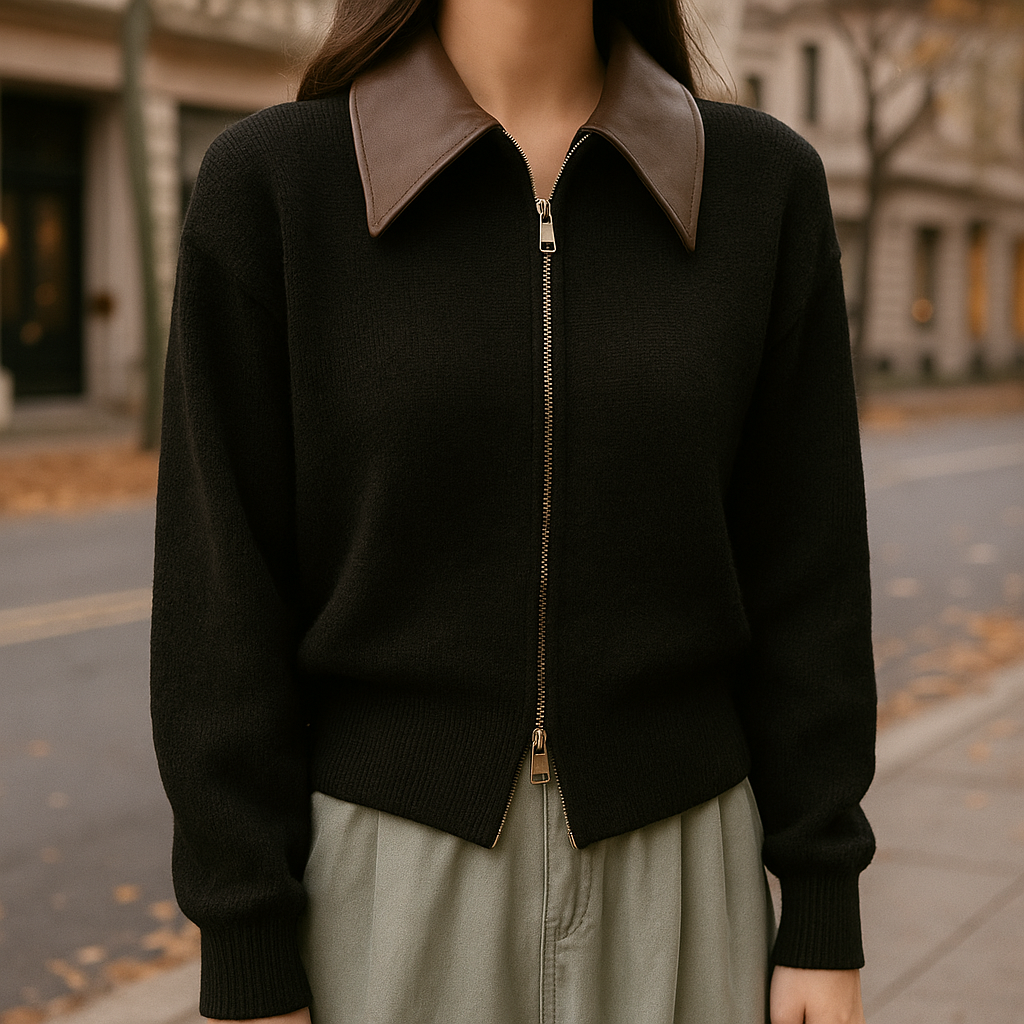 Handcrafted Knitted Wool Sweater for Ultimate Warmth Black