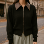 Handcrafted Knitted Wool Sweater for Ultimate Warmth Black