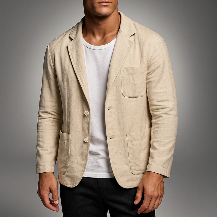 Men's Cotton-Linen Wellington Blazer