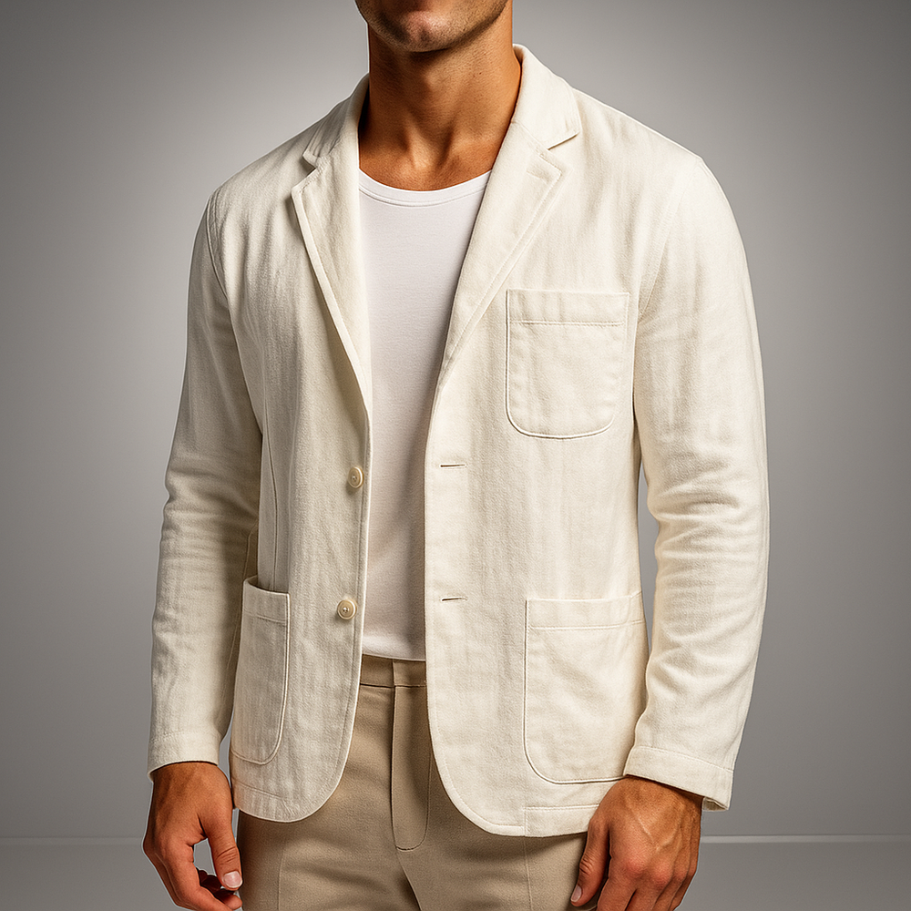 Men's Cotton-Linen Wellington Blazer