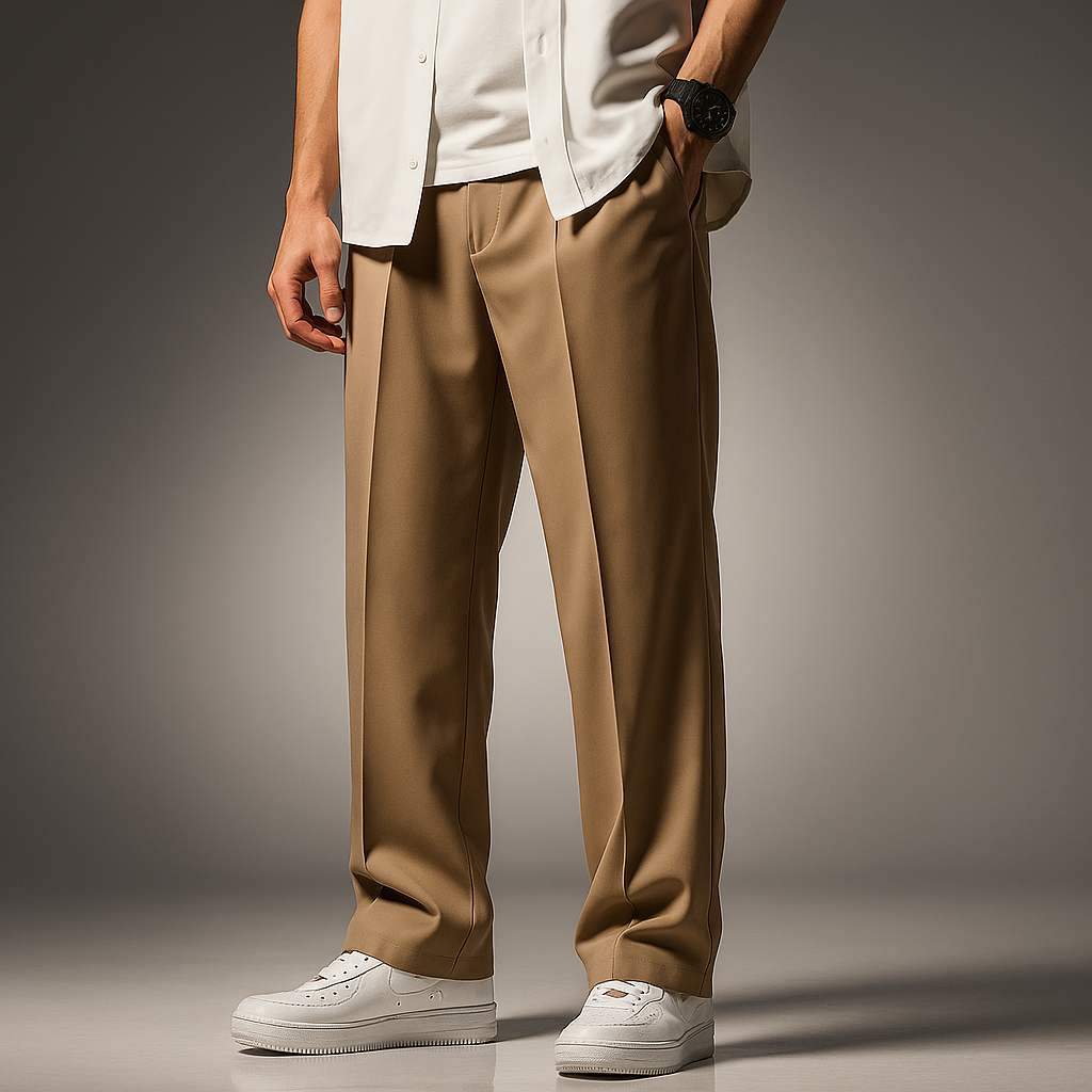 Men's Straight Leg Pants - Classic Fit Khaki