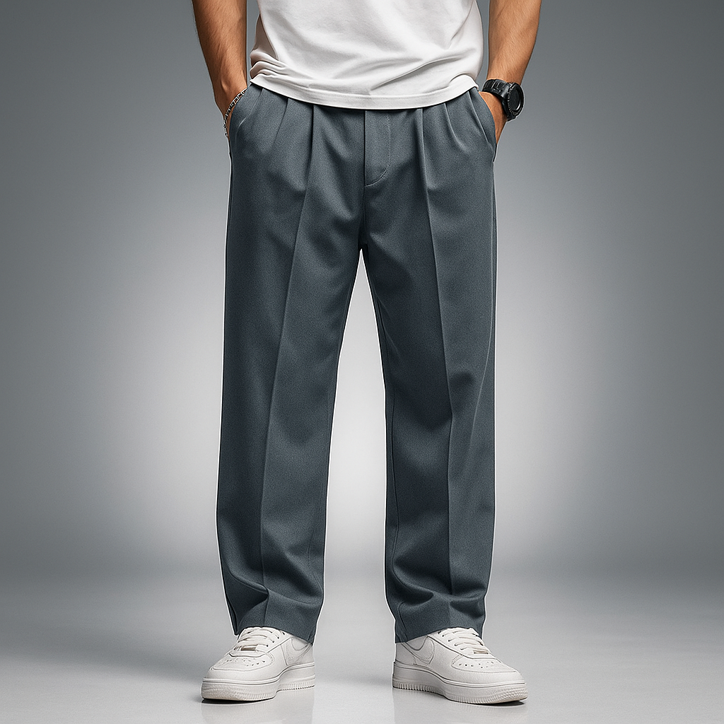 Men's Straight Leg Pants - Classic Fit Gray