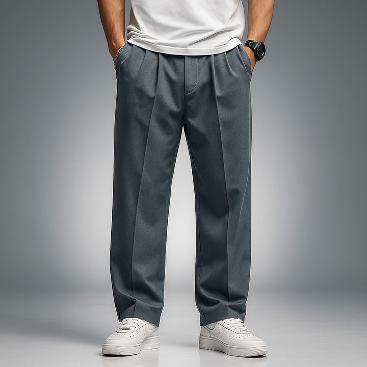 Men's Straight Leg Pants - Classic Fit Gray