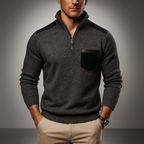Men's Quarter Zip Pullover - Stylish & Comfortable Dark Gray