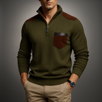 Men's Quarter Zip Pullover - Stylish & Comfortable Green