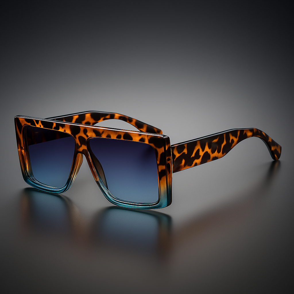 Chic Boxy Sunglasses for Stylish Looks Blue Leopard