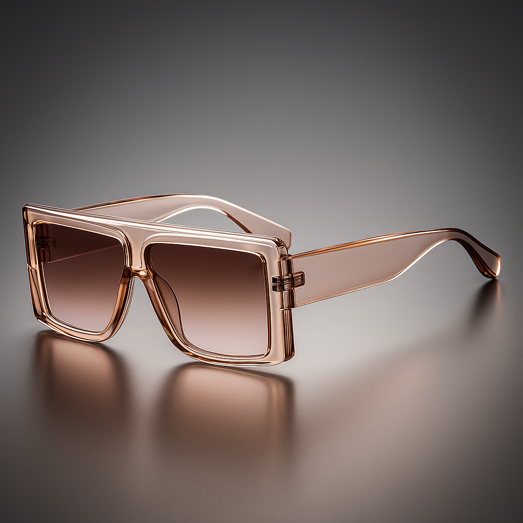 Chic Boxy Sunglasses for Stylish Looks Champagne