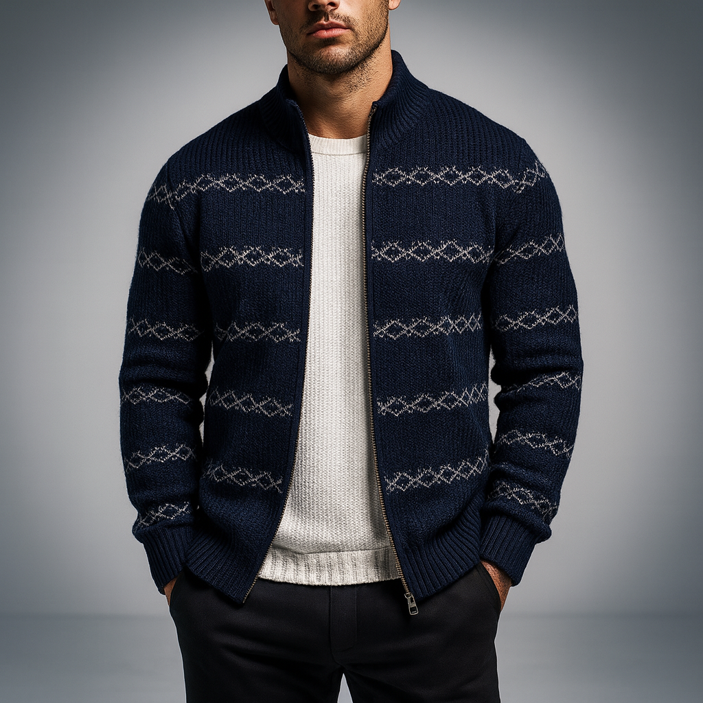 Men's Knit Cardigan - Stylish and Comfortable Sweater Navy Blue
