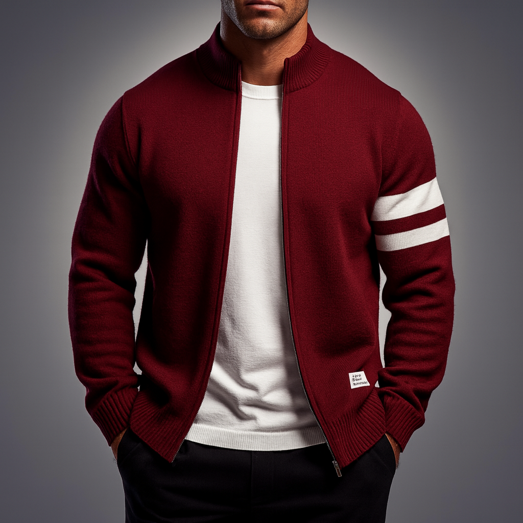 Men's Cozy Knit Cardigan Red