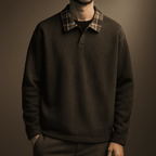 Men's Plaid Collar Sweatshirt