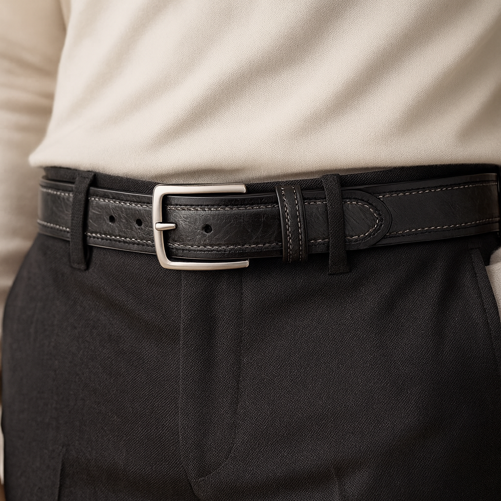 Contrast-Panel Belt with Stylish Design