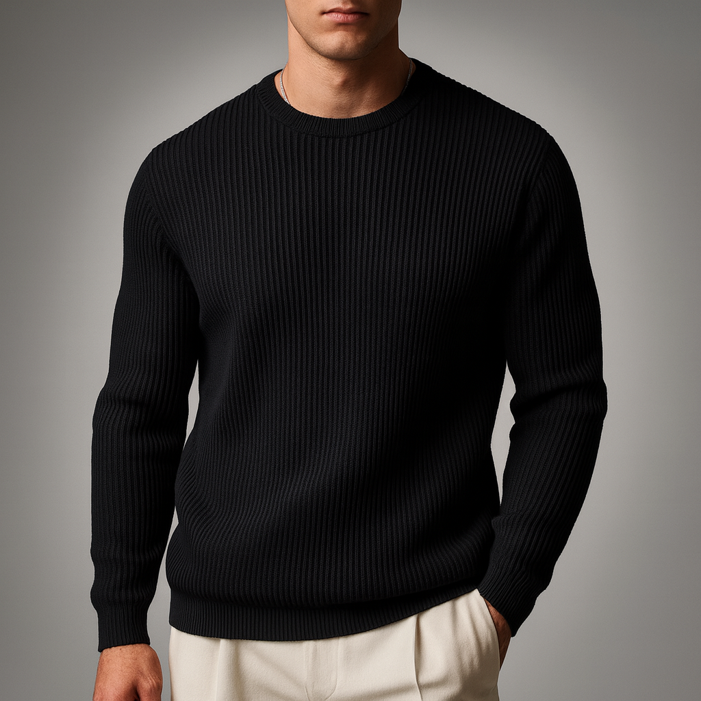 Men's Rib-Knit Sweater Black