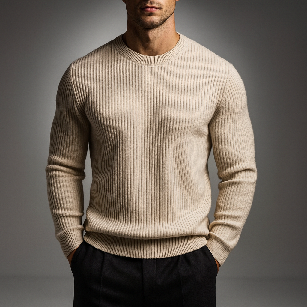 Men's Rib-Knit Sweater Khaki