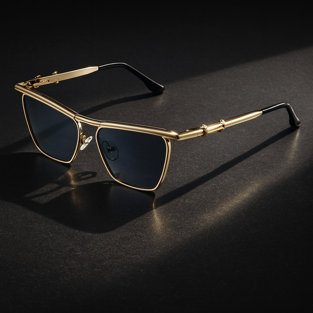 Stylish Oversized Sunglasses for Ultimate UV Protection Gangster Gold