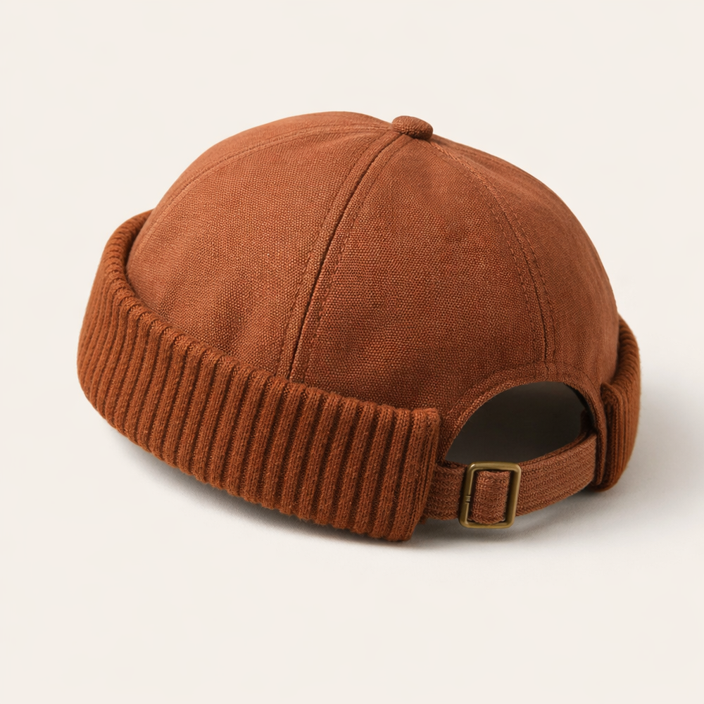 Cozy Knitted Cuff Beanie Hat Brown