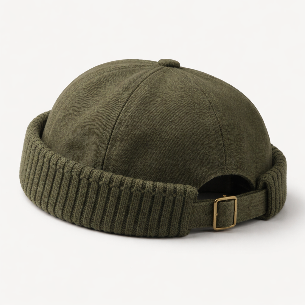 Cozy Knitted Cuff Beanie Hat Green