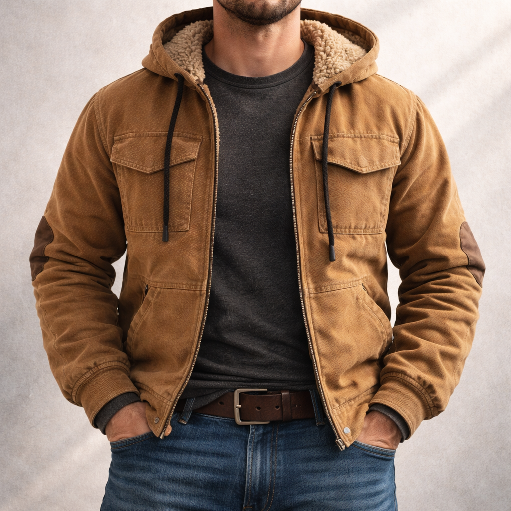 Men's Fleece Lined Hooded Jacket - Outland Style
