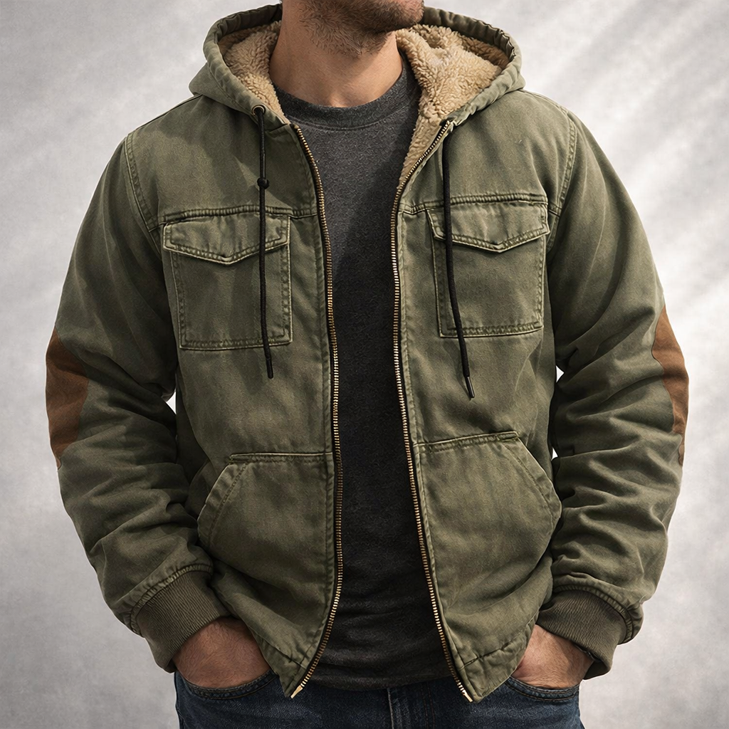Men's Fleece Lined Hooded Jacket - Outland Style