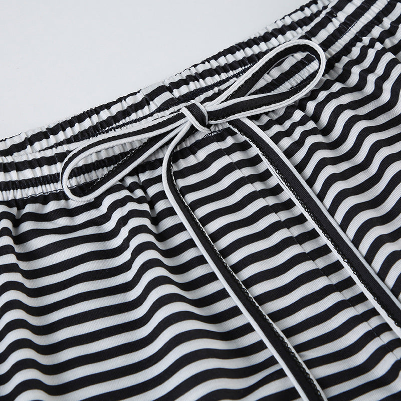 Milly | Women's Comfortable Striped Lounge Pants with Low Waist