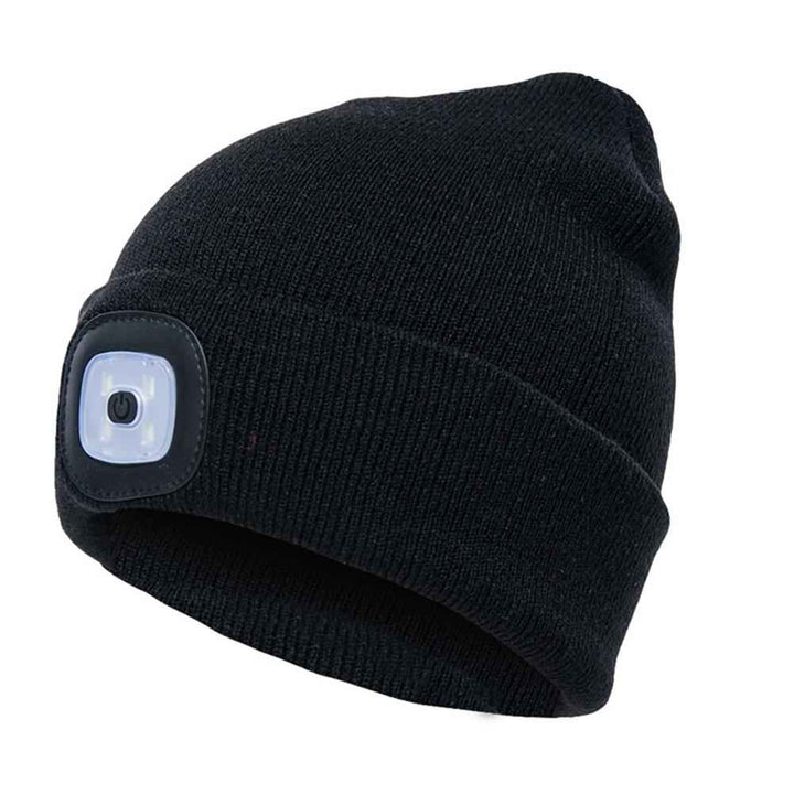 BrightBeam LED Knit Hat - Light-Up Knitted Beanie with Button Cell Power