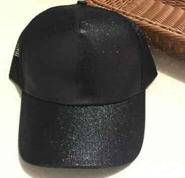 Casual Sunshade Duck Tongue Net Hat Ladies Ponytail Black Glittery