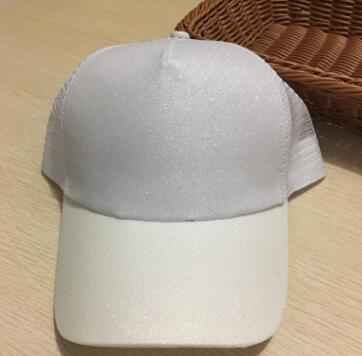 Casual Sunshade Duck Tongue Net Hat Ladies Ponytail White Glittery
