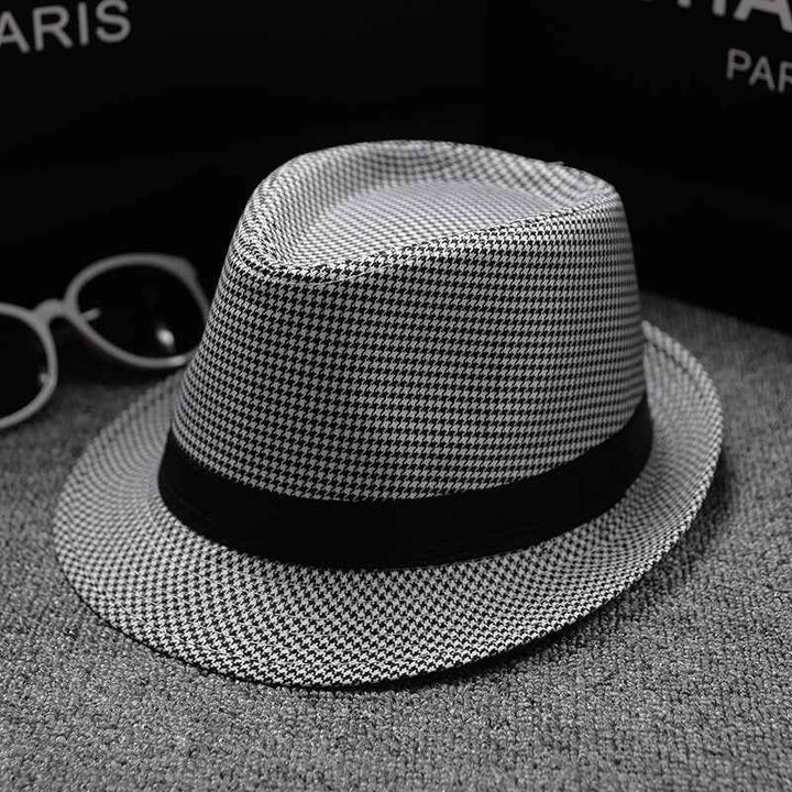 British Houndstooth Sun Hats for Men - Stylish European & American Outdoor Fashion