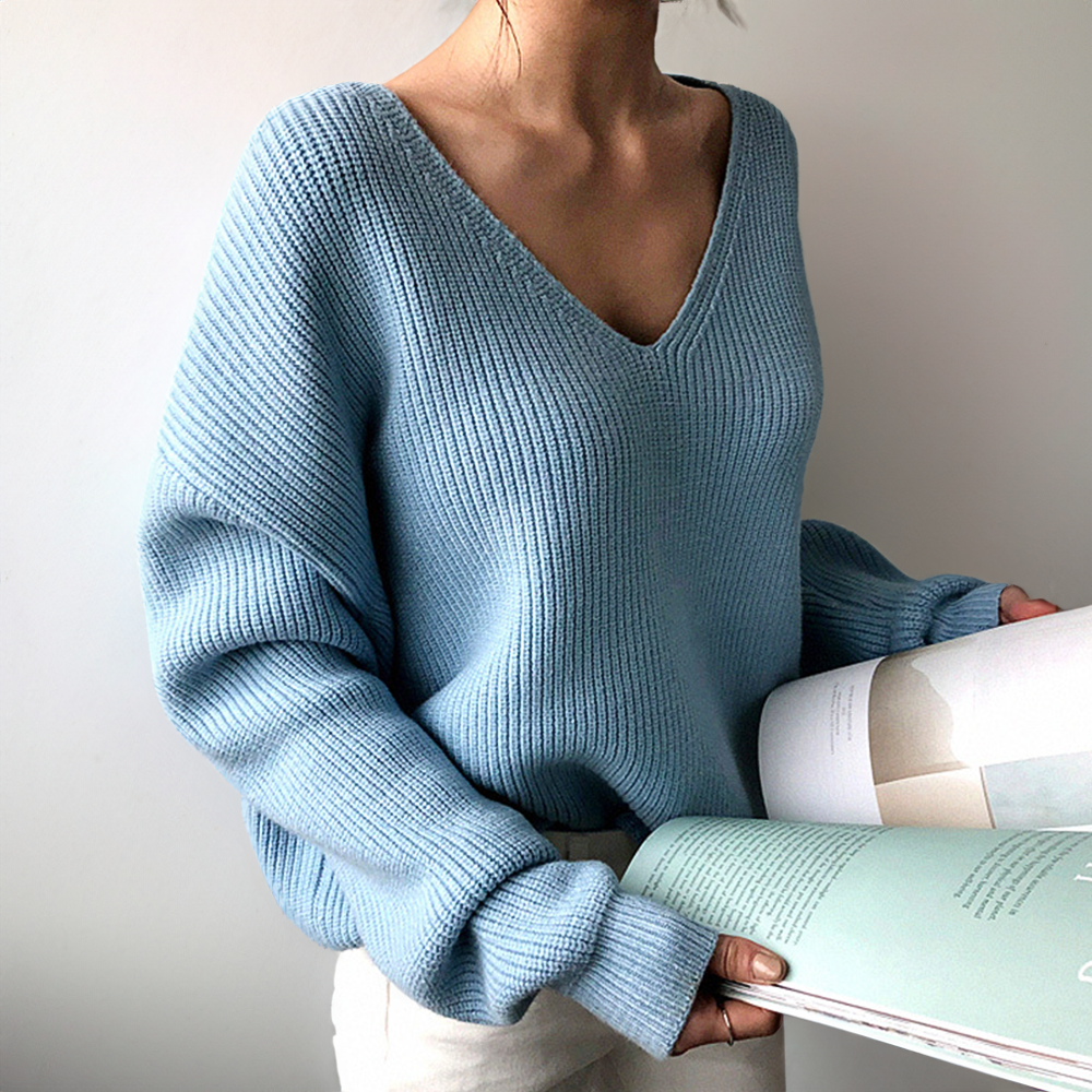 Women's Soft Knit V-Neck Sweater