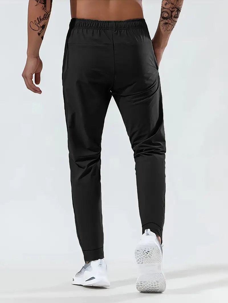 Men's Stretchy Sports Pants with Zippers for Comfort