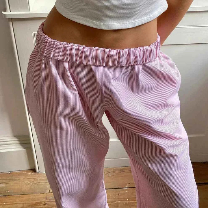 Women's Lightweight High Waist Wide Leg Pants with Elastic Waistband