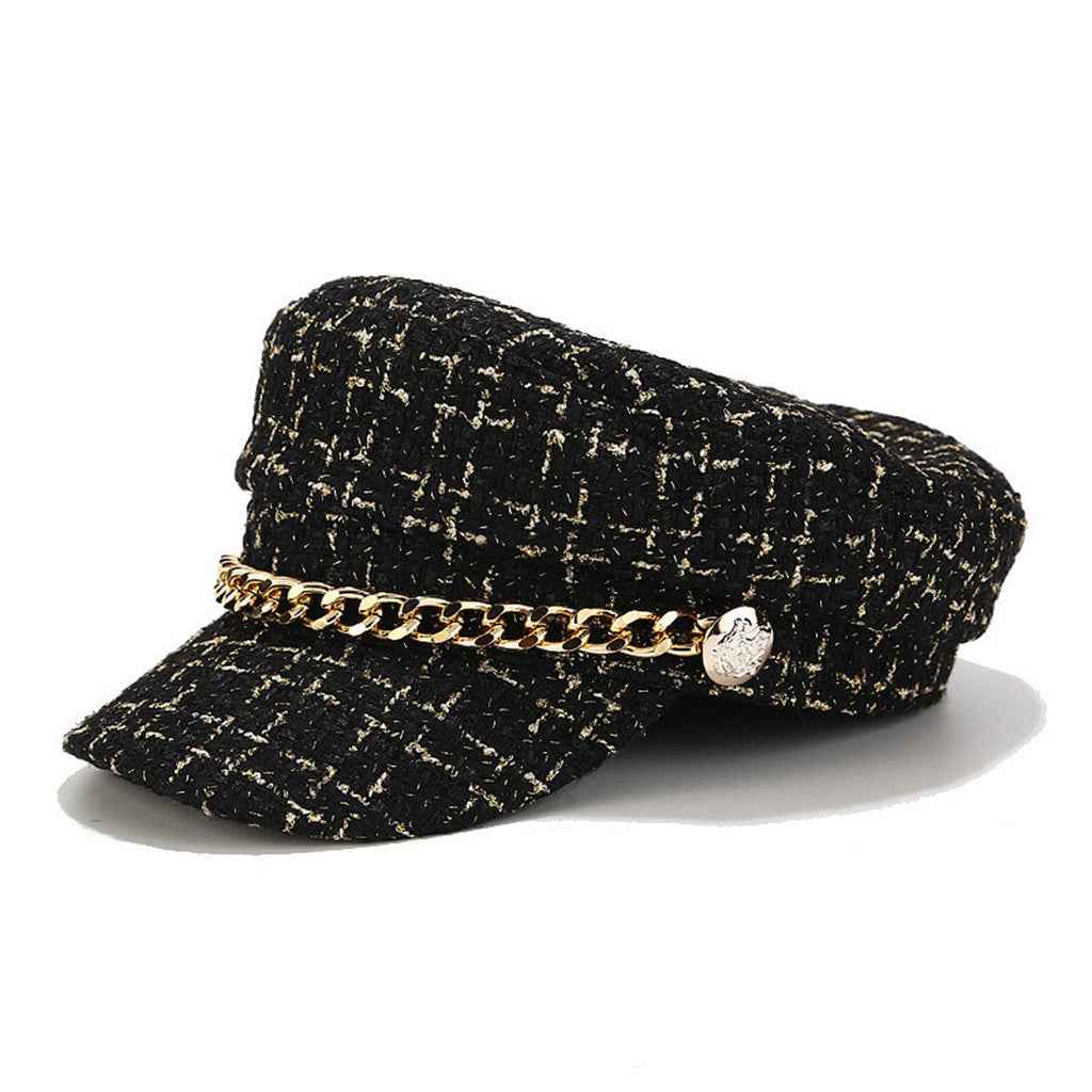 Octagonal Hat Cap - Stylish, Versatile Design for Unique Fashion Statements Black