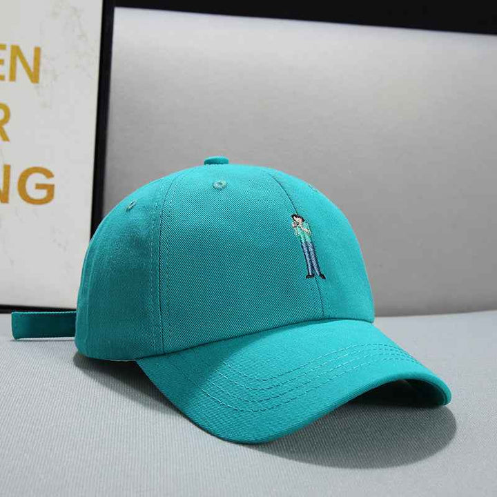 Face Displayed Small Letters Sun Visor Baseball Cap Villain blue adjustable