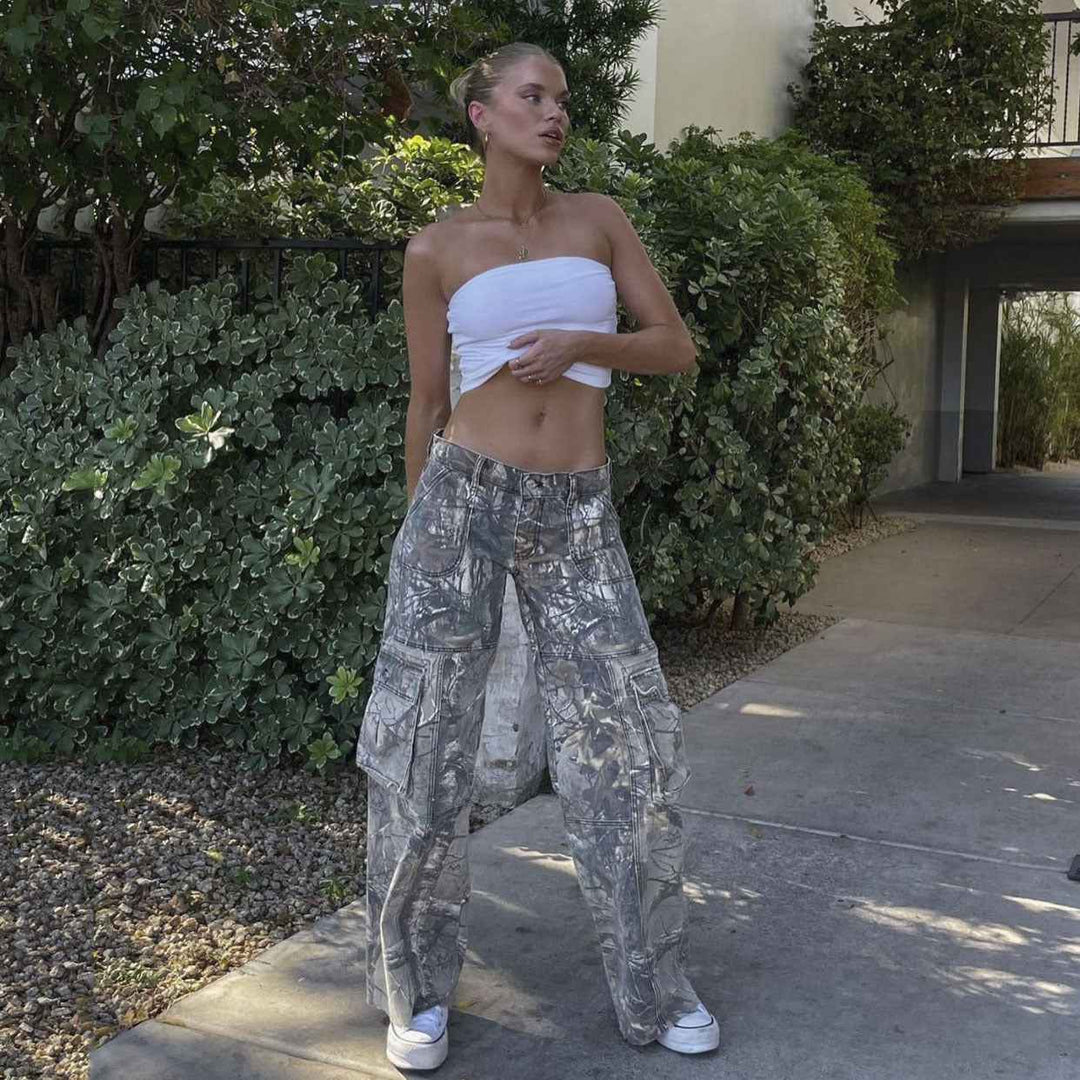 Women's Relaxed Fit Cargo Pants - Comfortable Outdoor Design with Multiple Pockets
