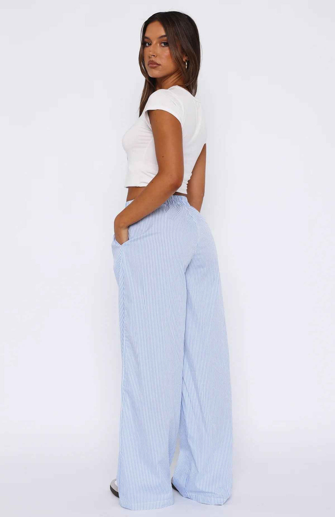 Women's Lightweight High Waist Wide Leg Pants with Elastic Waistband