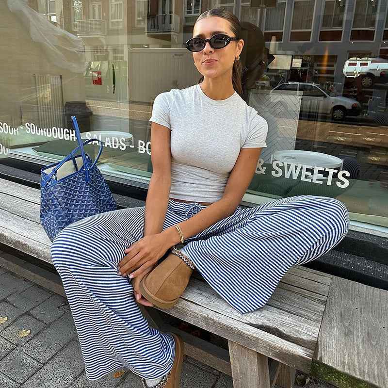 Women's Striped Lounge Pants Blue